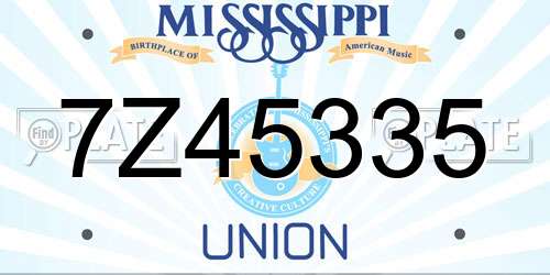 7Z45335 Mississippi License Plate