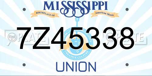 7Z45338 Mississippi License Plate