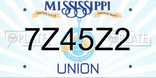 7Z45Z2 Mississippi License Plate