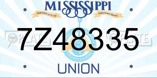 7Z48335 Mississippi License Plate
