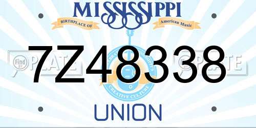 7Z48338 Mississippi License Plate