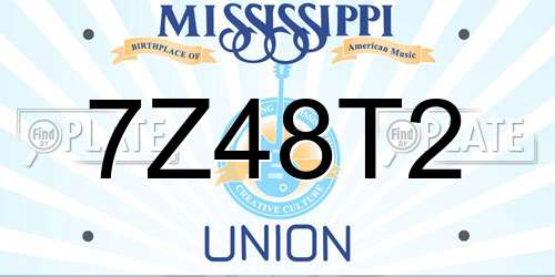 7Z48T2 Mississippi License Plate