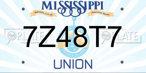 7Z48T7 Mississippi License Plate
