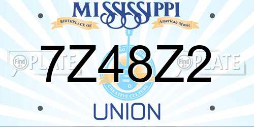 7Z48Z2 Mississippi License Plate