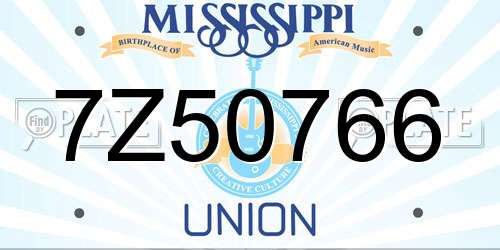7Z50766 Mississippi License Plate