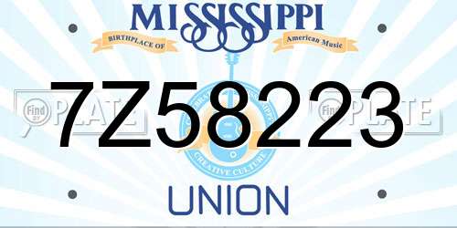 7Z58223 Mississippi License Plate