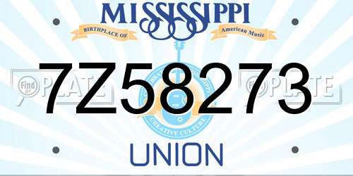 7Z58273 Mississippi License Plate