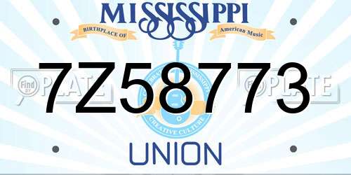 7Z58773 Mississippi License Plate