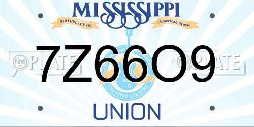 7Z66O9 Mississippi License Plate