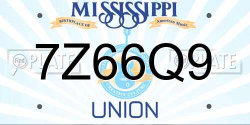 7Z66Q9 Mississippi License Plate