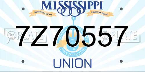 7Z70557 Mississippi License Plate