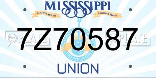 7Z70587 Mississippi License Plate