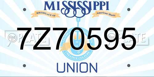 7Z70595 Mississippi License Plate