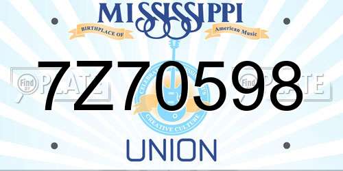 7Z70598 Mississippi License Plate
