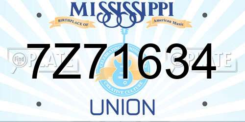 7Z71634 Mississippi License Plate