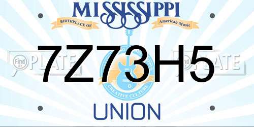7Z73H5 Mississippi License Plate