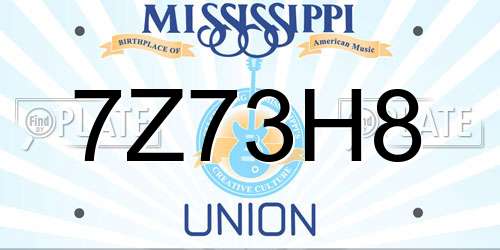 7Z73H8 Mississippi License Plate