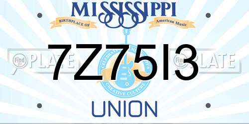 7Z75I3 Mississippi License Plate