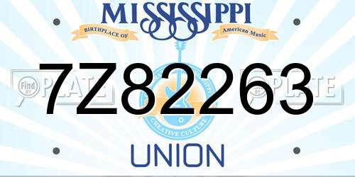 7Z82263 Mississippi License Plate