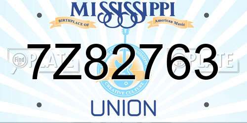 7Z82763 Mississippi License Plate