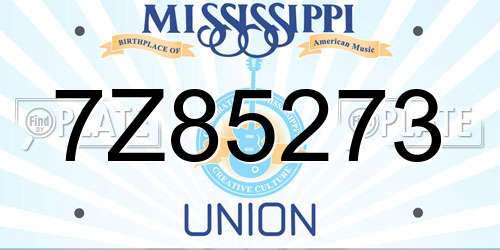 7Z85273 Mississippi License Plate