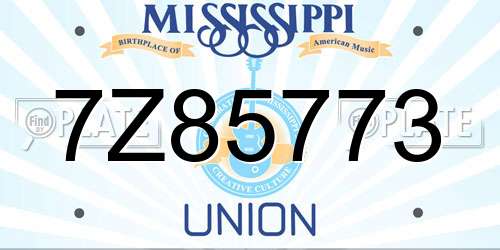 7Z85773 Mississippi License Plate