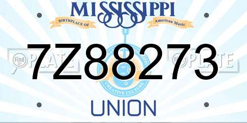 7Z88273 Mississippi License Plate