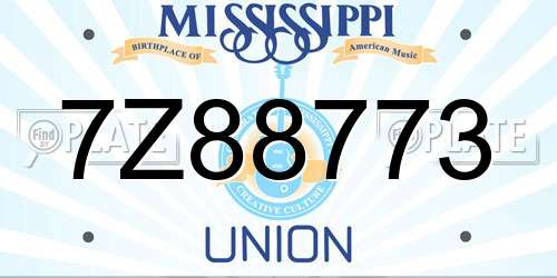 7Z88773 Mississippi License Plate