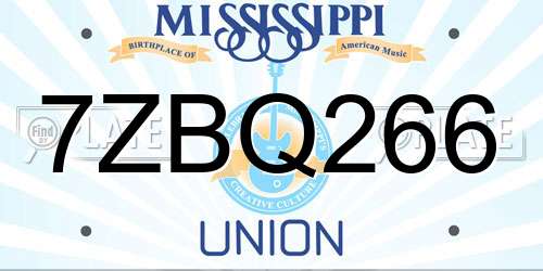 7ZBQ266 Mississippi License Plate