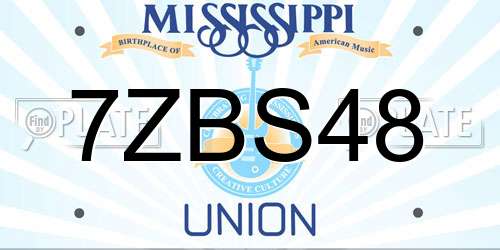 7ZBS48 Mississippi License Plate