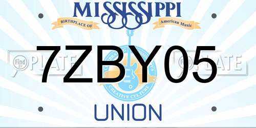 7ZBY05 Mississippi License Plate