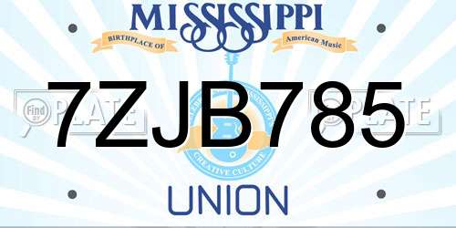 7ZJB785 Mississippi License Plate
