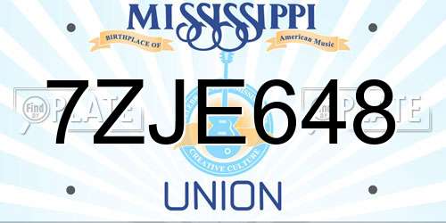 7ZJE648 Mississippi License Plate