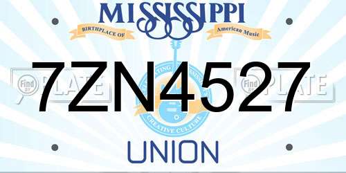 7ZN4527 Mississippi License Plate