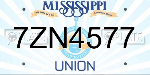 7ZN4577 Mississippi License Plate