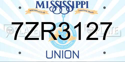 7ZR3127 Mississippi License Plate
