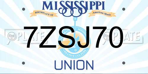 7ZSJ70 Mississippi License Plate