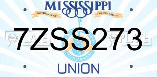 7ZSS273 Mississippi License Plate