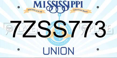 7ZSS773 Mississippi License Plate