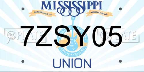 7ZSY05 Mississippi License Plate