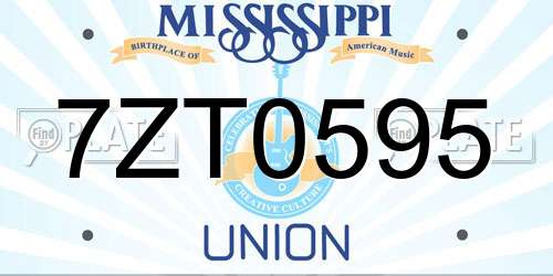 7ZT0595 Mississippi License Plate