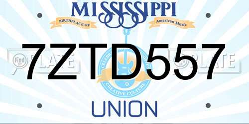 7ZTD557 Mississippi License Plate