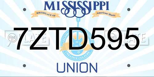 7ZTD595 Mississippi License Plate
