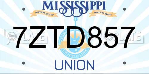 7ZTD857 Mississippi License Plate
