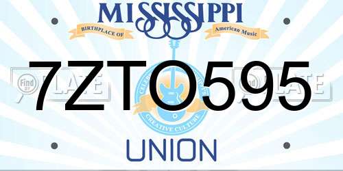 7ZTO595 Mississippi License Plate