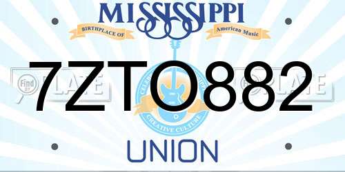 7ZTO882 Mississippi License Plate