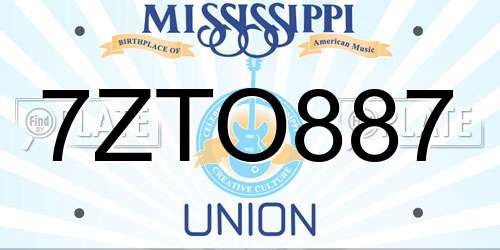 7ZTO887 Mississippi License Plate