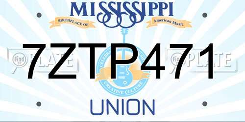 7ZTP471 Mississippi License Plate