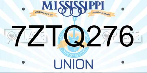 7ZTQ276 Mississippi License Plate