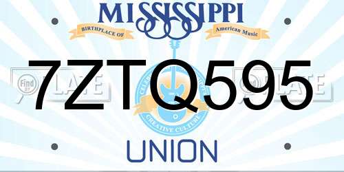 7ZTQ595 Mississippi License Plate